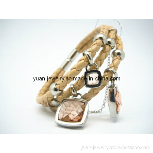 Leather and Stainless Steel Bracelet